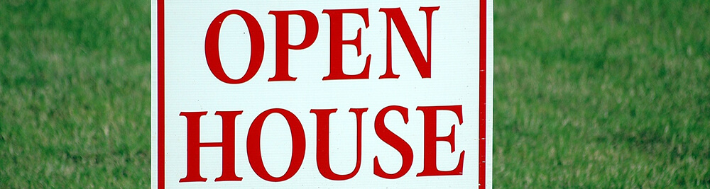 New Zealand property market open house sign
