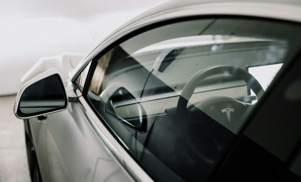 Vehicle in storage white car
