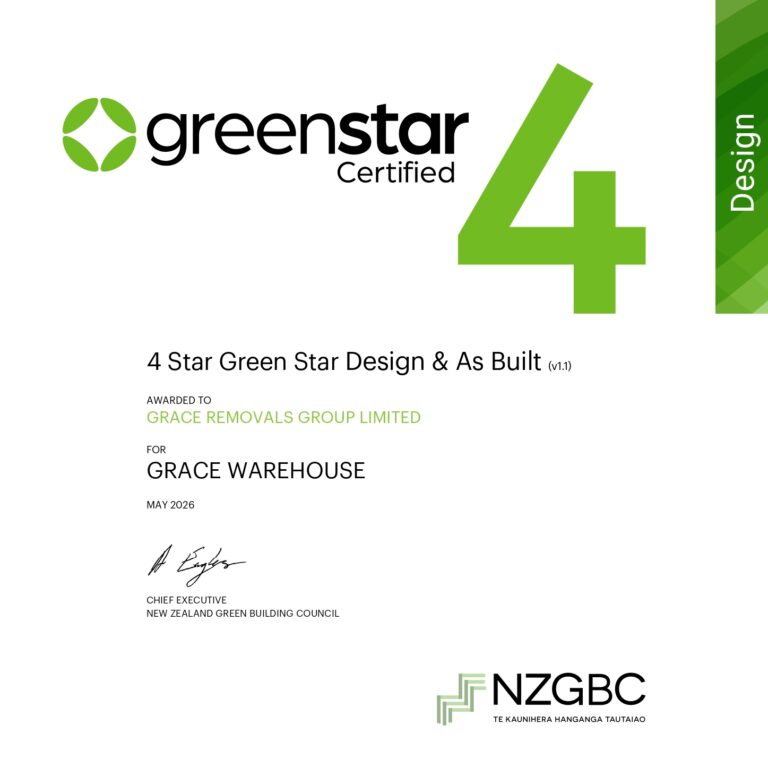4. NZGBC 4GS CERTIFIED CERTIFICATE GRACE WAREHOUSE GRACE REMOVALS GROUP LTD