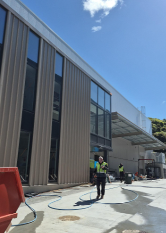 Entrance side for Grace's new building, Porirua, Wellington Sept 2026